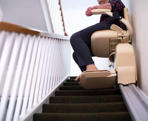 lady on stairlift